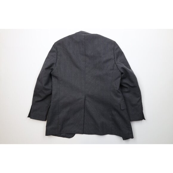 Vtg 70s Streetwear Mens 42R 2 Piece Wool Pinstriped Suit Wedding Gray Pants 34 - Picture 11 of 16